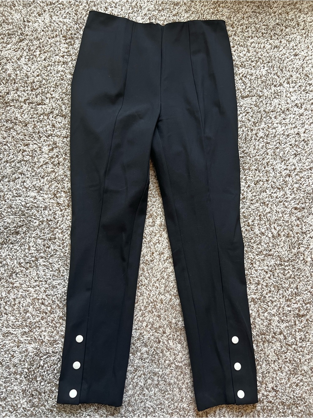 rag & bone Black Snap-Detail Ankle Cropped Pants Sz 6